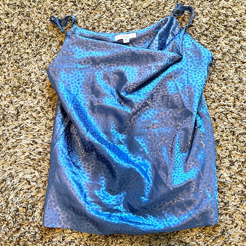 Blue cheetah print tank